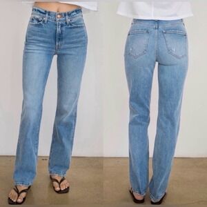 AYR The Sugar Jeans Women's Size 28 Short Straight High Rise Denim Blue
